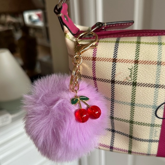 Coach Pink and Cream Plaid Shoulder Bag - Picture 4 of 10